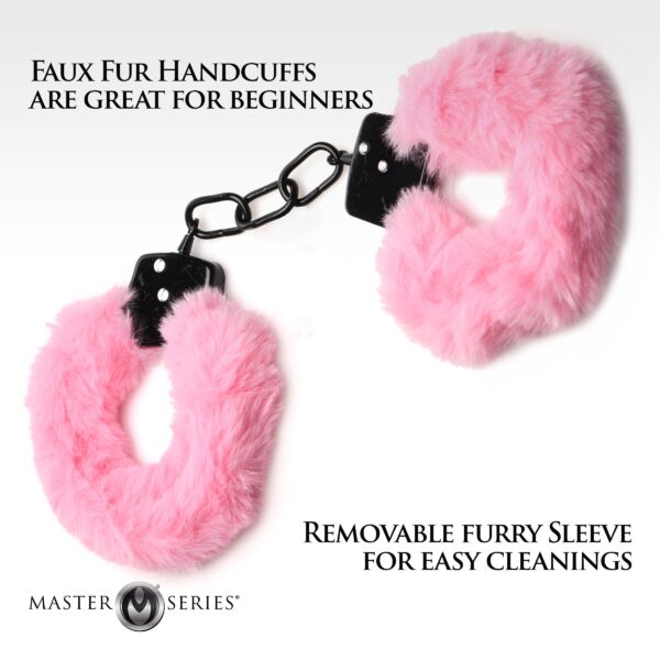 Cuffed in Fur Furry Handcuffs - Pink-1