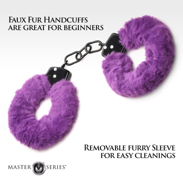 Cuffed in Fur Furry Handcuffs - Purple-3
