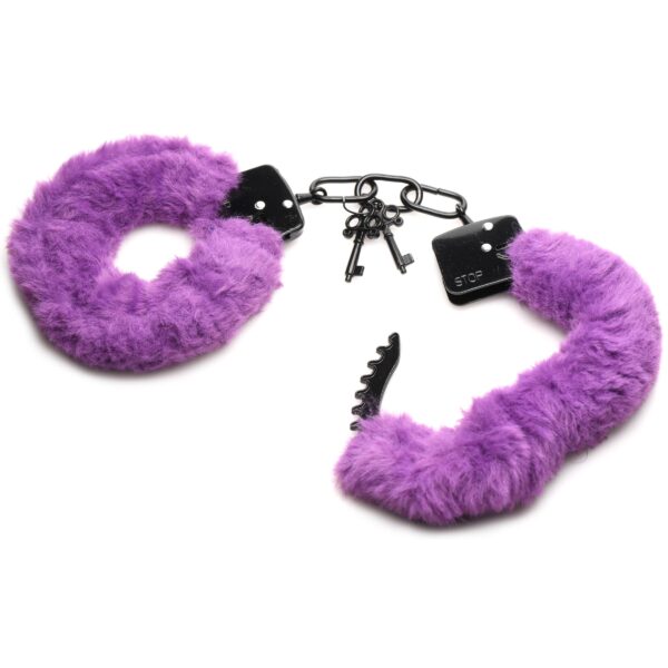 Cuffed in Fur Furry Handcuffs - Purple-6