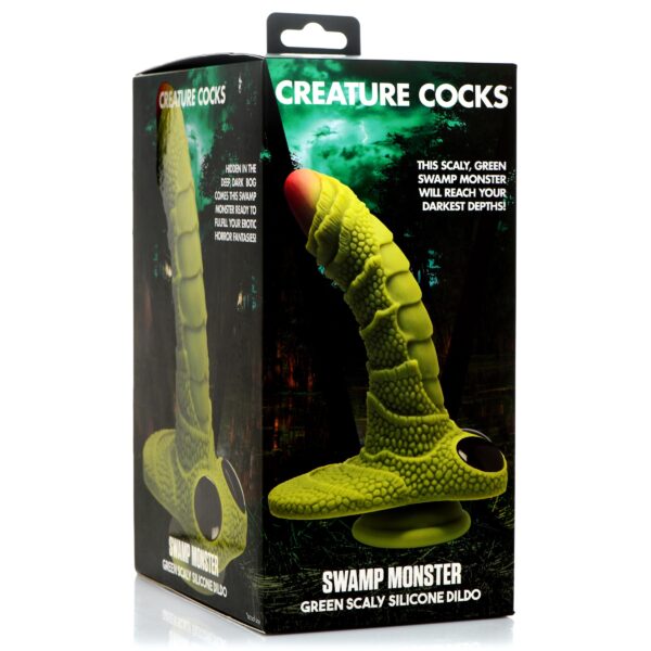 Swamp Monster Green Scaly Silicone Dildo-6