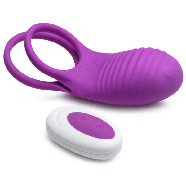 Love Loops 10X Silicone Cock Ring with Remote - Purple-8