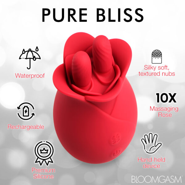 10X Fondle Massaging Rose Silicone Clit Stimulators-7