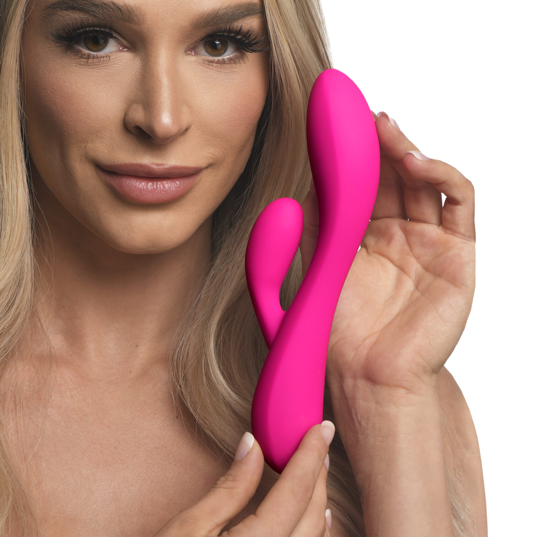 10X Flexible Silicone Rabbit Vibrator – Pink