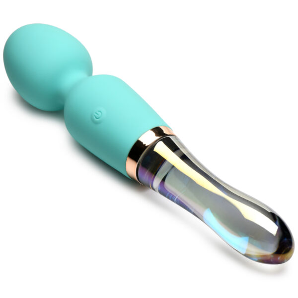 10X Turquoise Dual Ended Silicone and Glass Wand-9