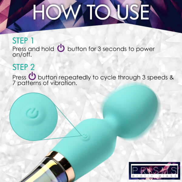 10X Turquoise Dual Ended Silicone and Glass Wand-6