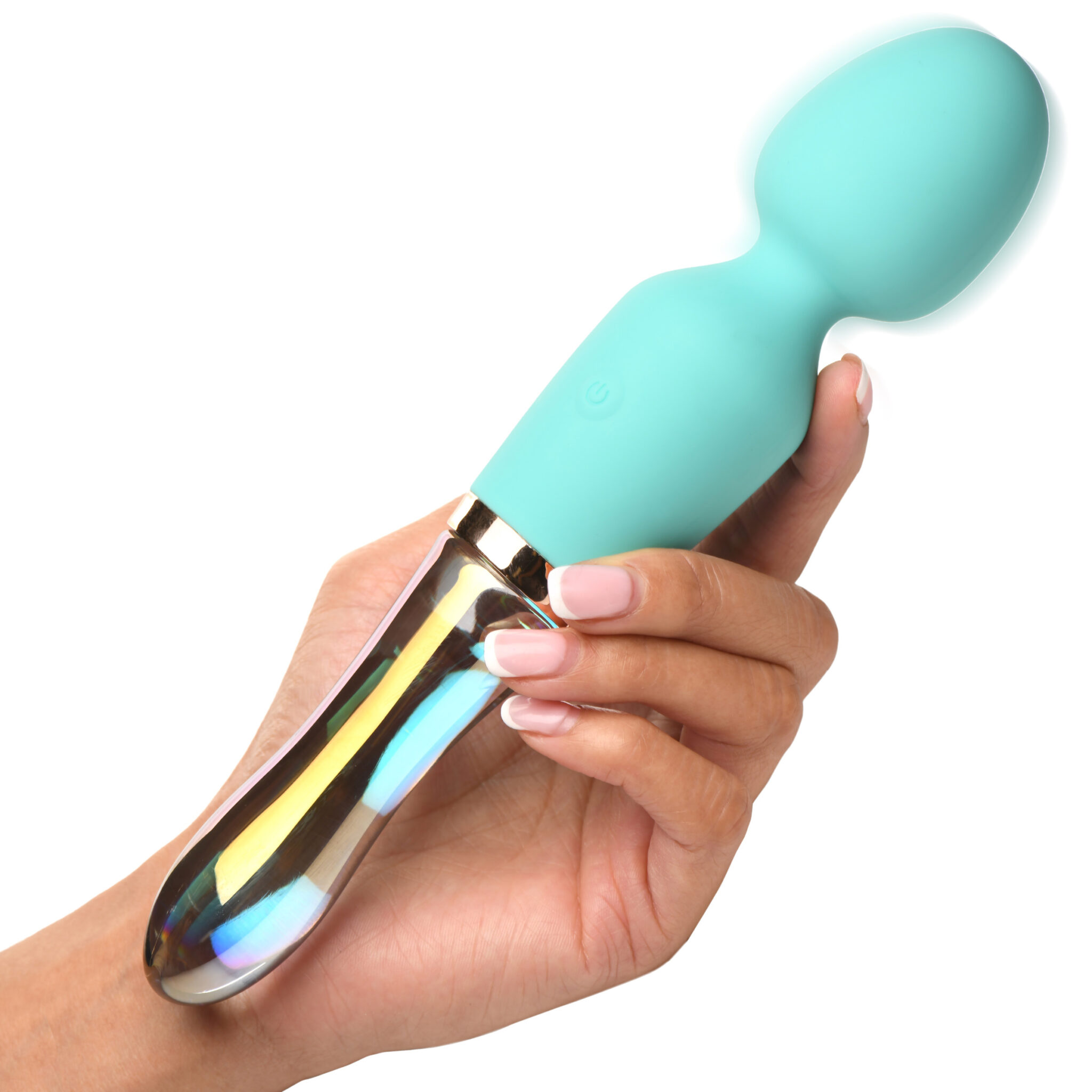 10X Turquoise Dual Ended Silicone and Glass Wand-5
