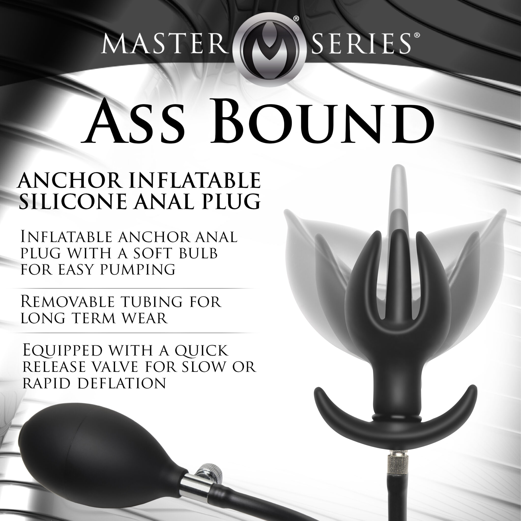 Ass Bound Anchor Inflatable Silicone Anal Plug