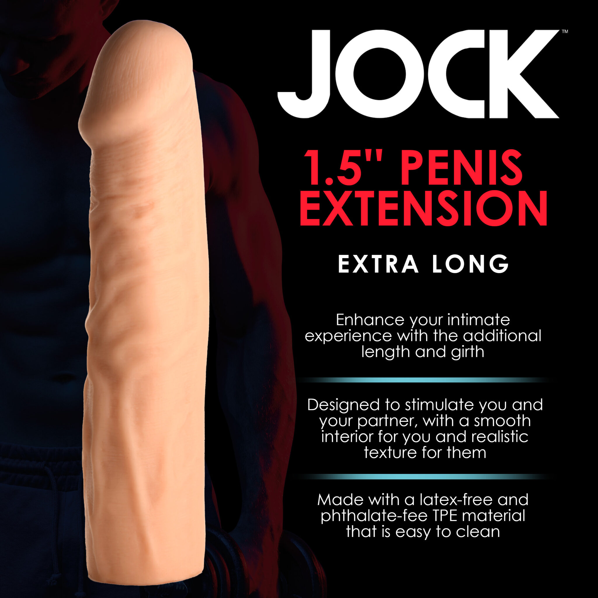 Extra Long 1.5 Inch Penis Extension – Light