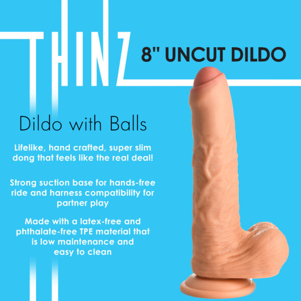 8 Inch uncut Dildo with Balls-3