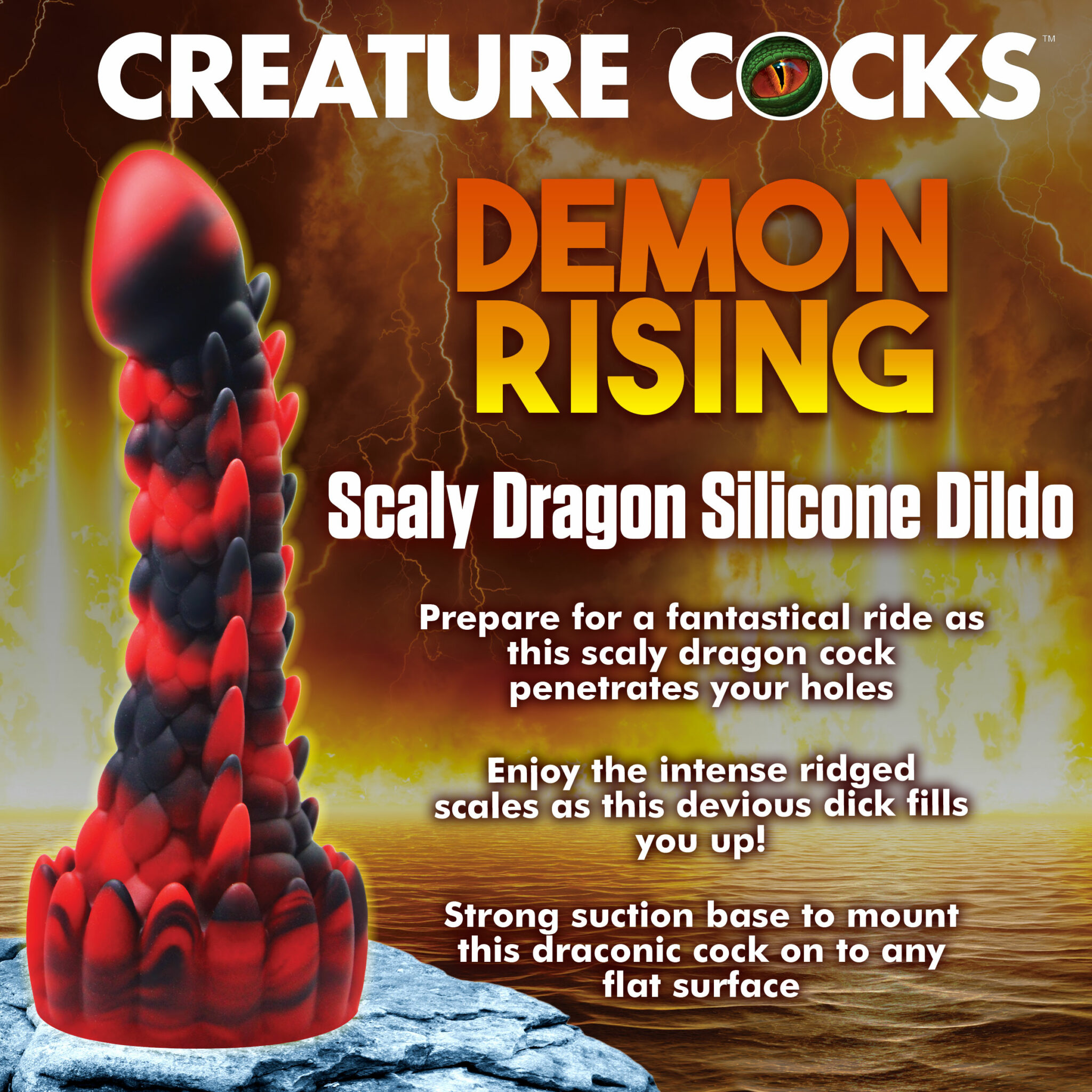 Demon Rising Scaly Dragon Silicone Dildo