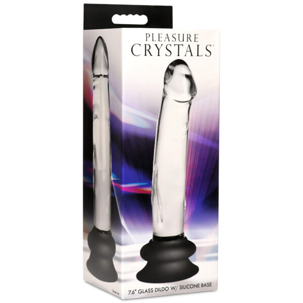 Glass Dildo with Silicone Base - 7.6 Inch-10