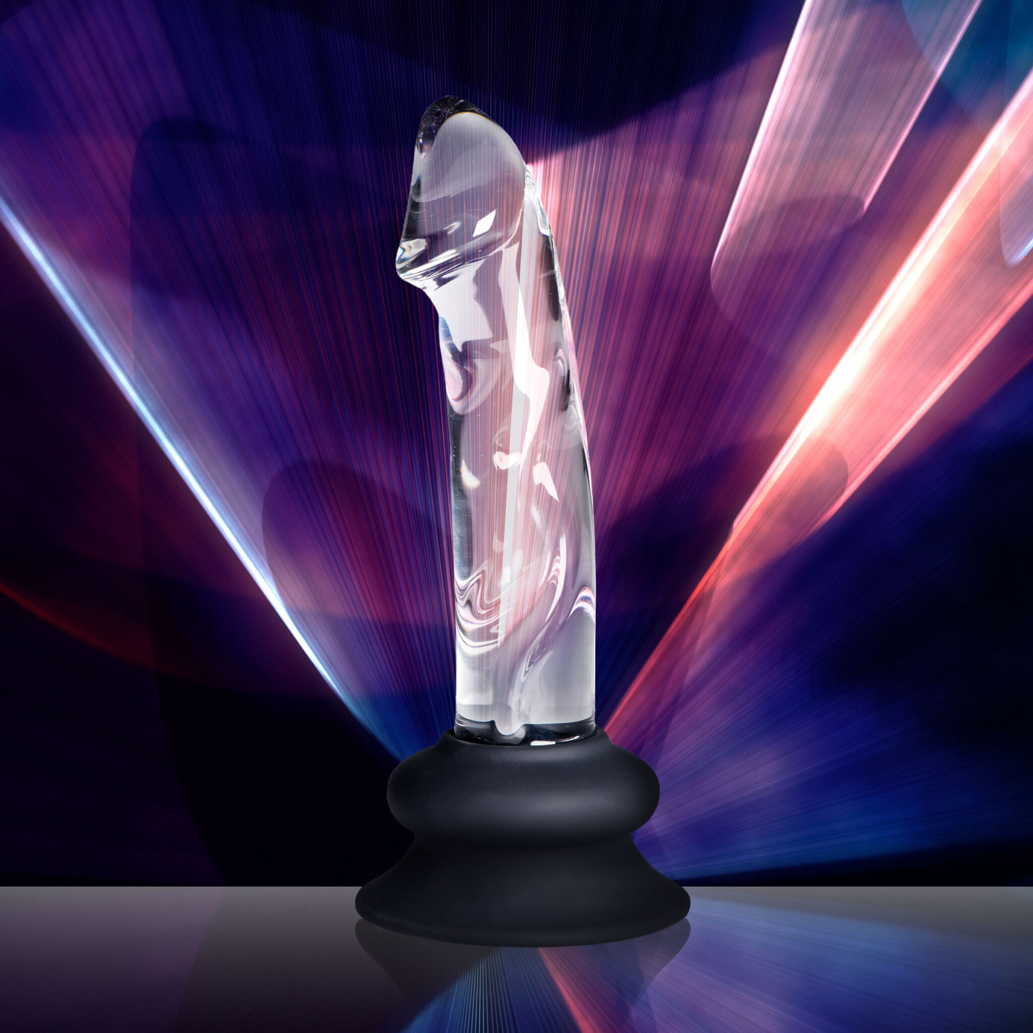 Glass Dildo with Silicone Base - 5.6 Inch-5