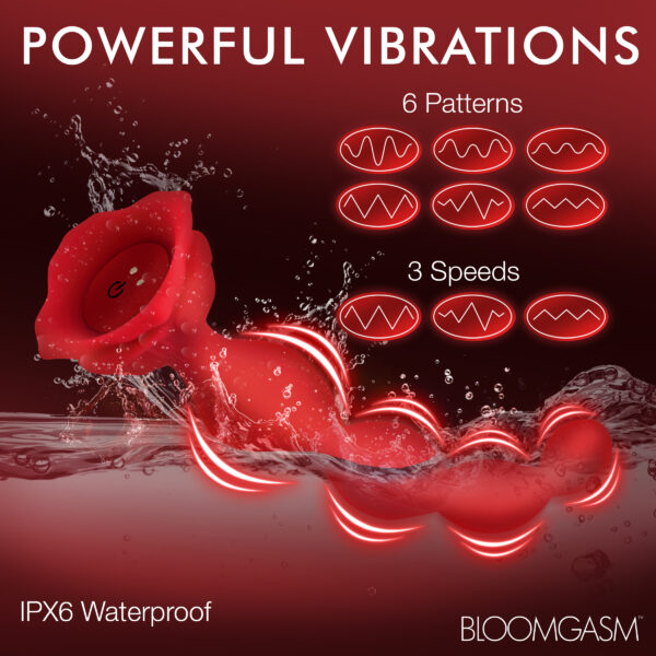 9X Beaded Bloom Silicone Rose Vibrator-10