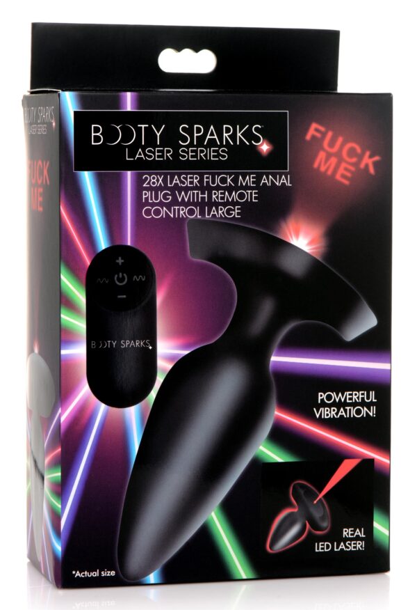 28X Laser Fuck Me Silicone Anal Plug with Remote Control - Large-6