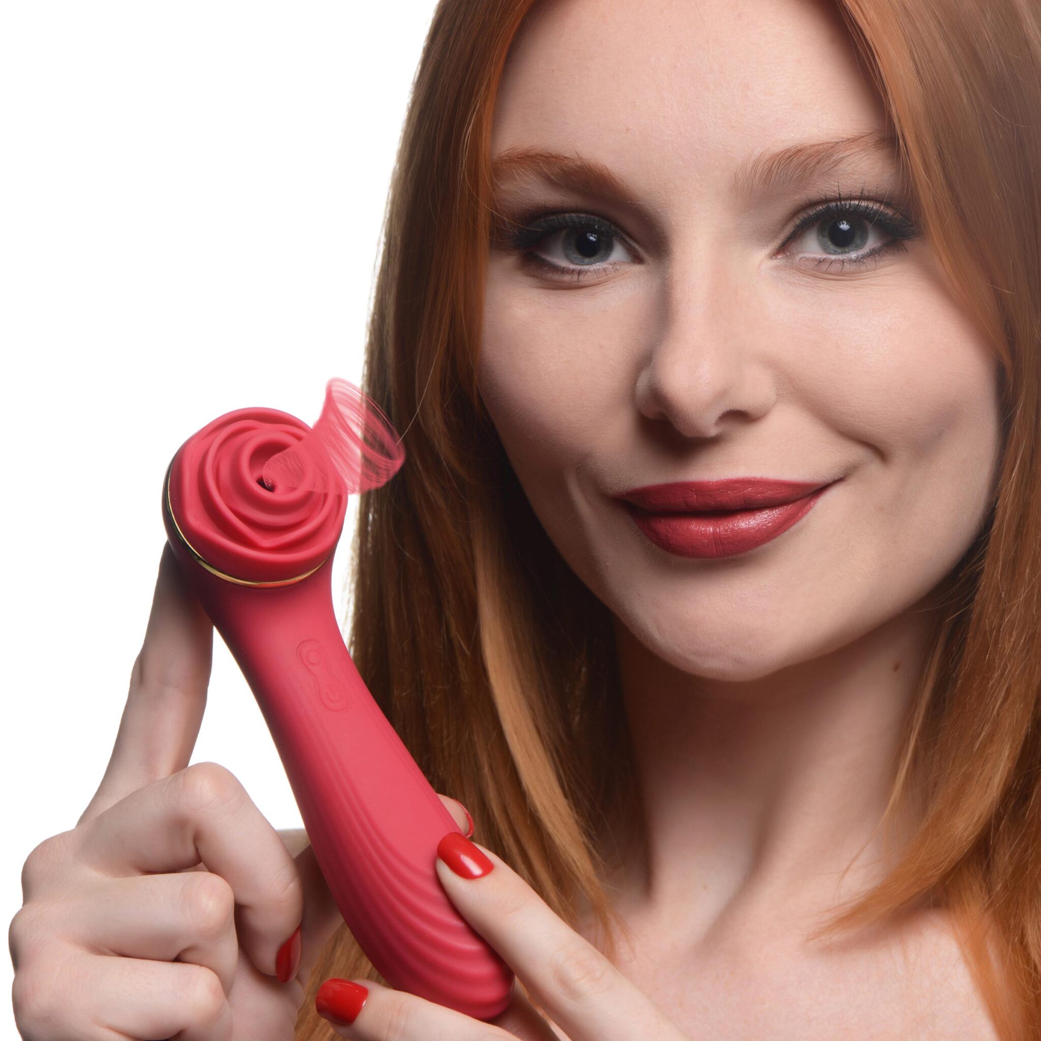 Passion Petals 10X Silicone Suction Rose Vibrator - Red-9