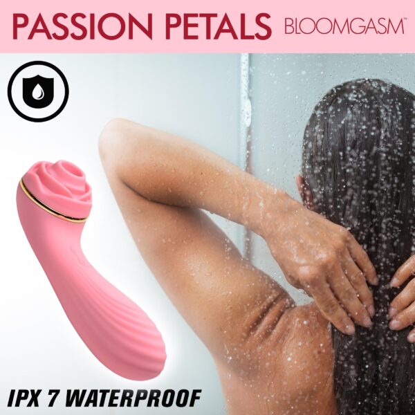 Passion Petals 10X Silicone Suction Rose Vibrator - Pink-7