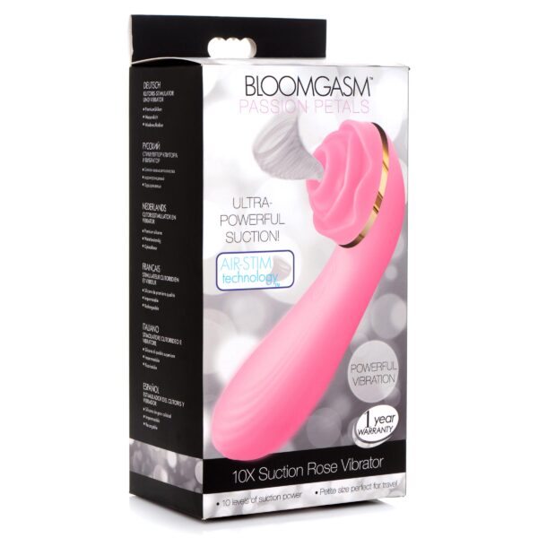Passion Petals 10X Silicone Suction Rose Vibrator - Pink-8