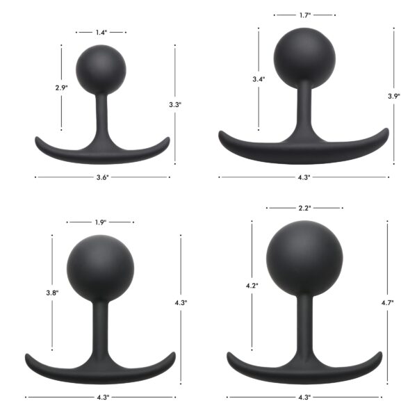 Premium Silicone Round Weighted Anal Plug - Large-2