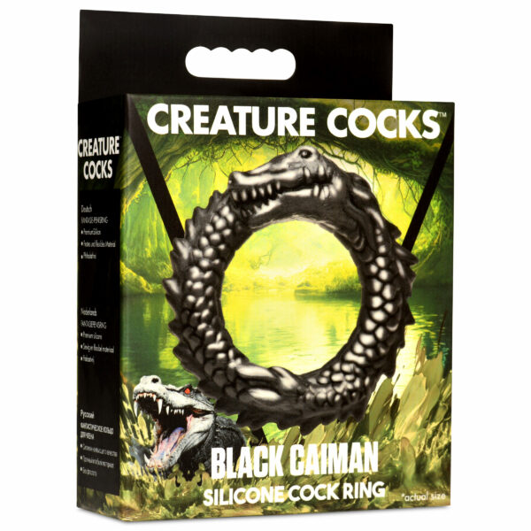 Black Caiman Silicone Cock Ring-10