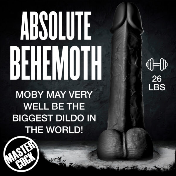 Moby Huge 2 Foot Tall Super Dildo - Black-1
