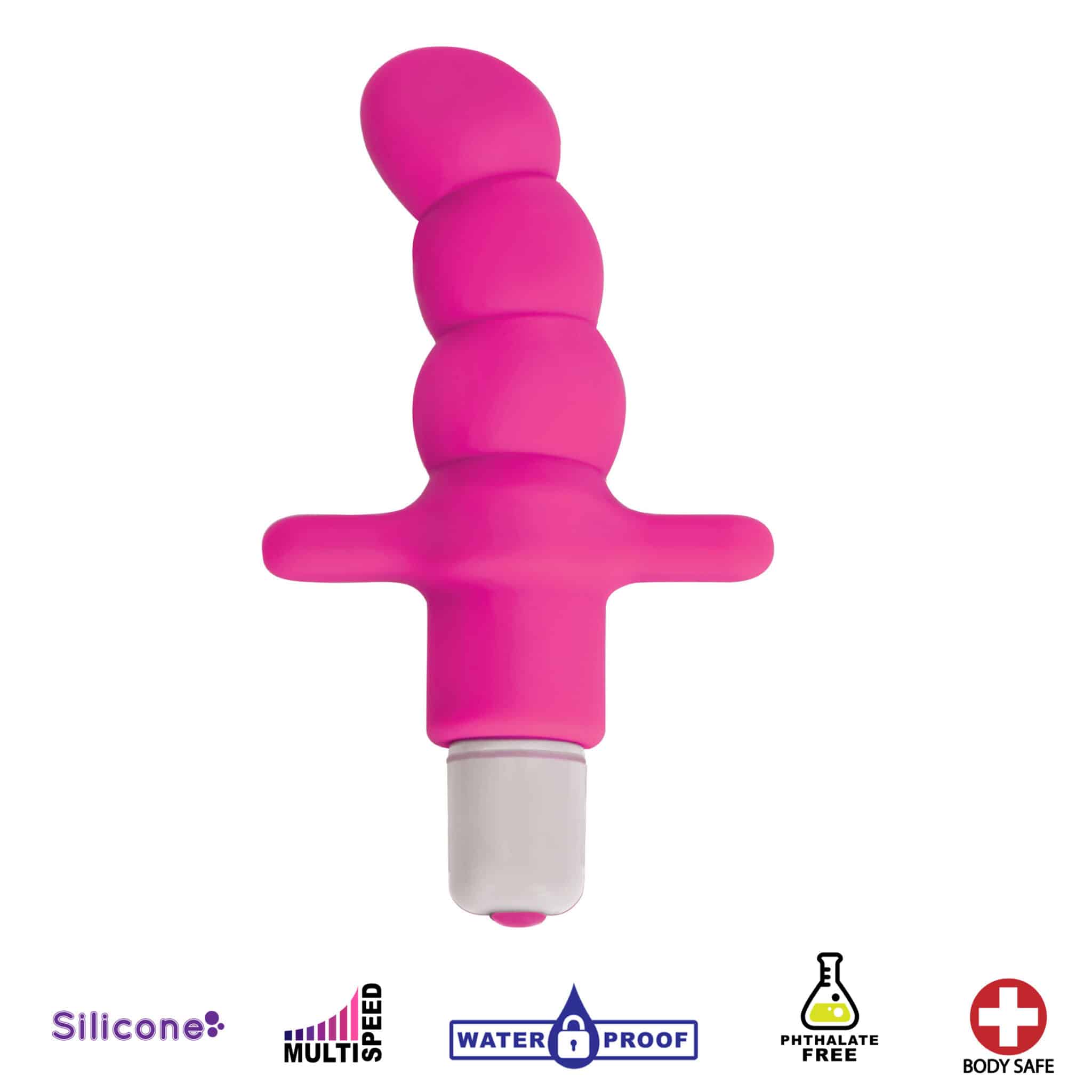 Desire Silicone Vibrating Anal Probe- Pink