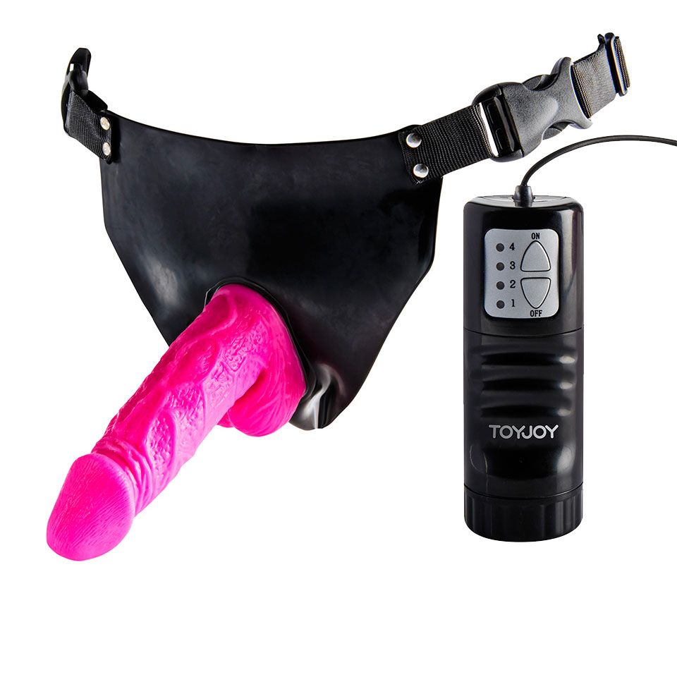 Toy Joy Pink Power Girl Strap On Vibrating Dong