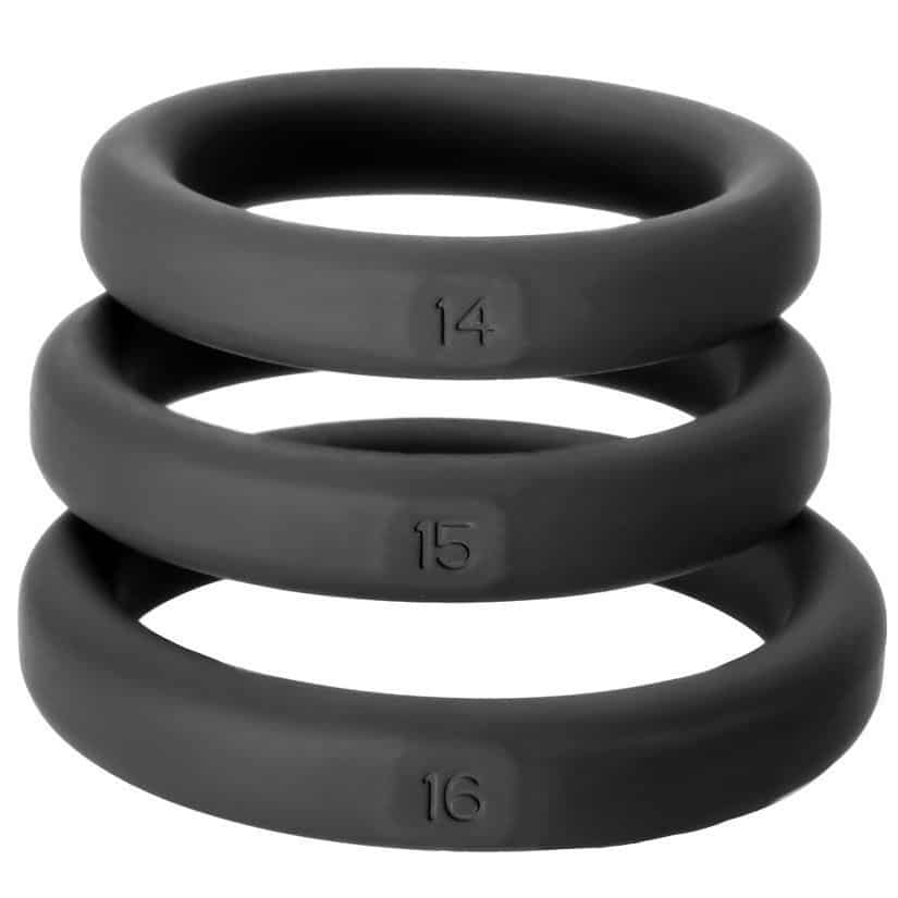 Set of 3 silicone cock rings in different sizes 14, 15, 16