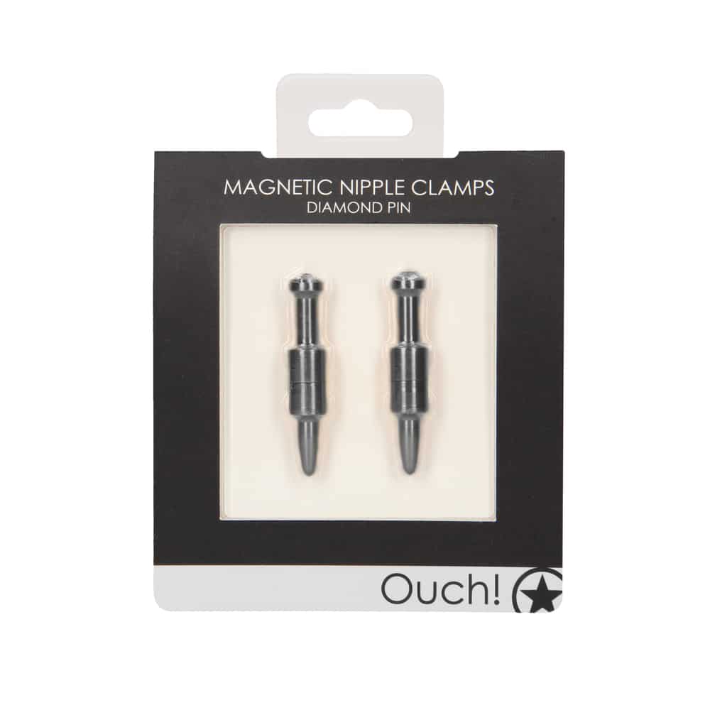 Ouch Magnetic Nipple Clamps Diamond Pin Grey